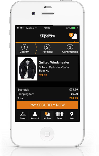 SuperDry iPhone App basket